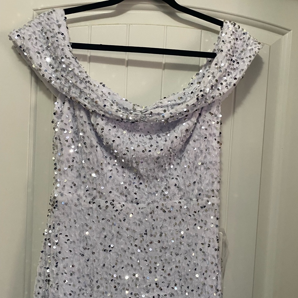 Elegant White Sequin Dress Prom Gown